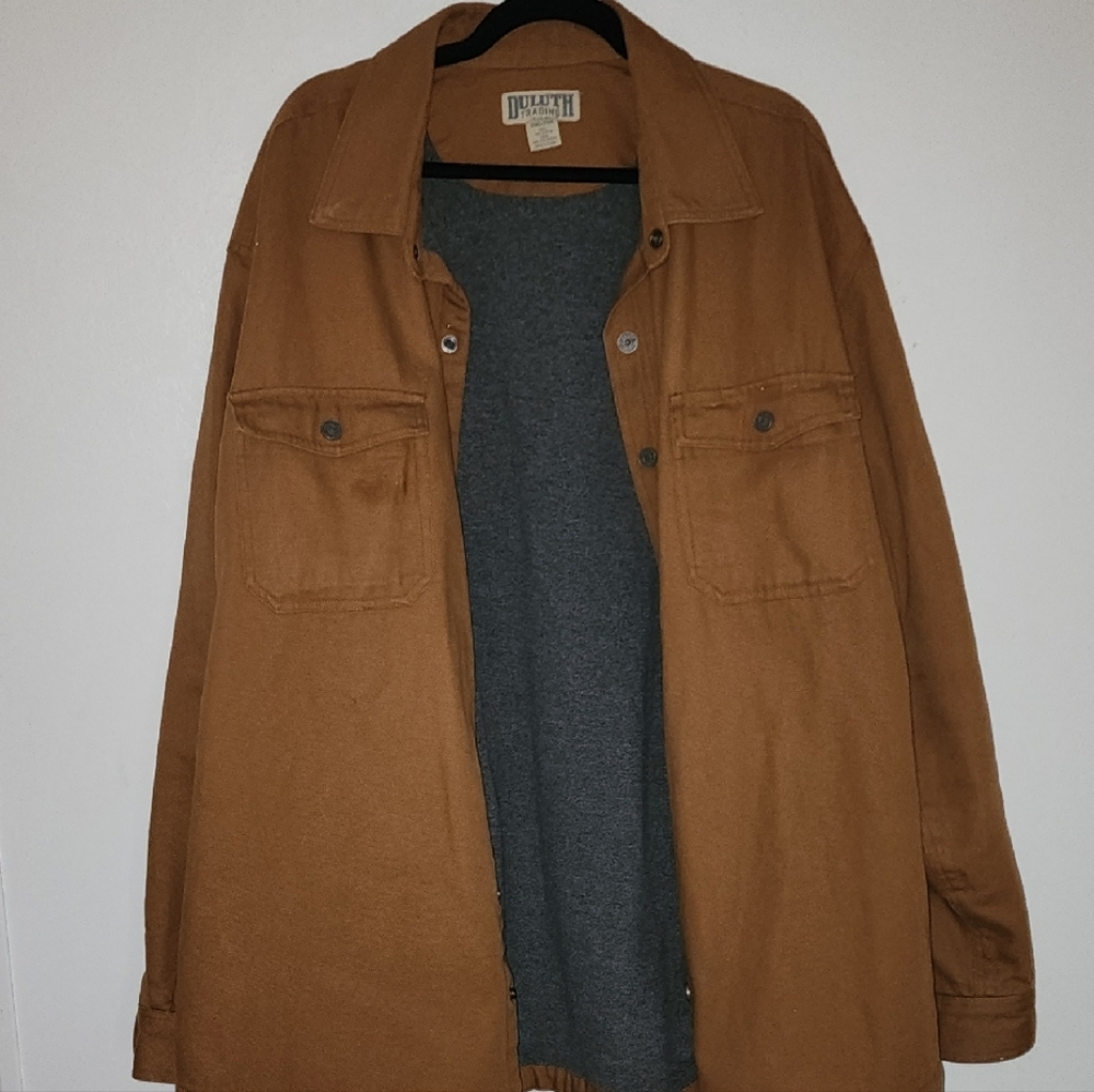 Duluth Trading Co Tan Shirt Jacket